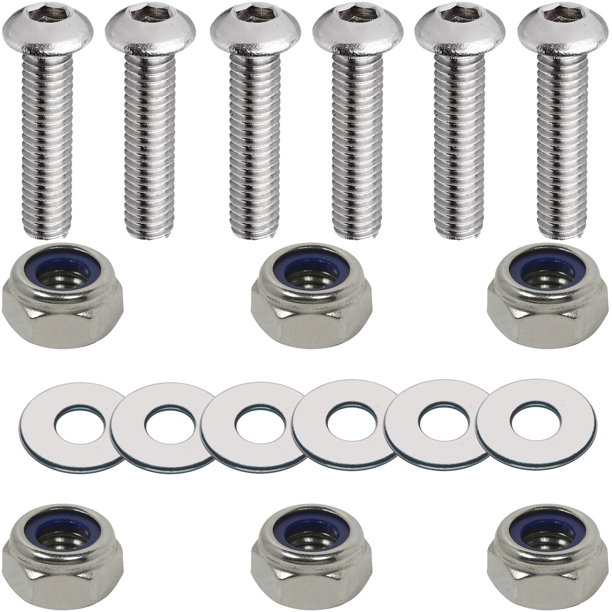 Kit parafusos prisioneiros allen inox coroa XRE300 NX400 Falcon com porca