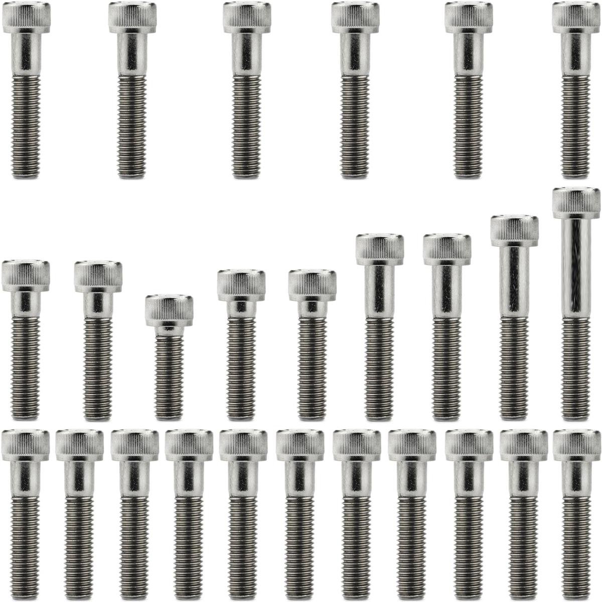 Kit parafusos inox tampa motor lateral esquerda+direita  XLR125 2001 a 2003 Honda
