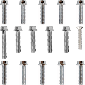 Kit parafusos cromados tampa motor lateral esquerda+direita CG125 Bolinha 1977 a 1988 ML125 1977 a 1984