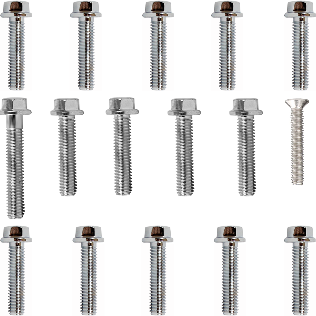 Kit parafusos cromados tampa motor lateral esquerda+direita CG125 Bolinha 1977 a 1988 ML125 1977 a 1984