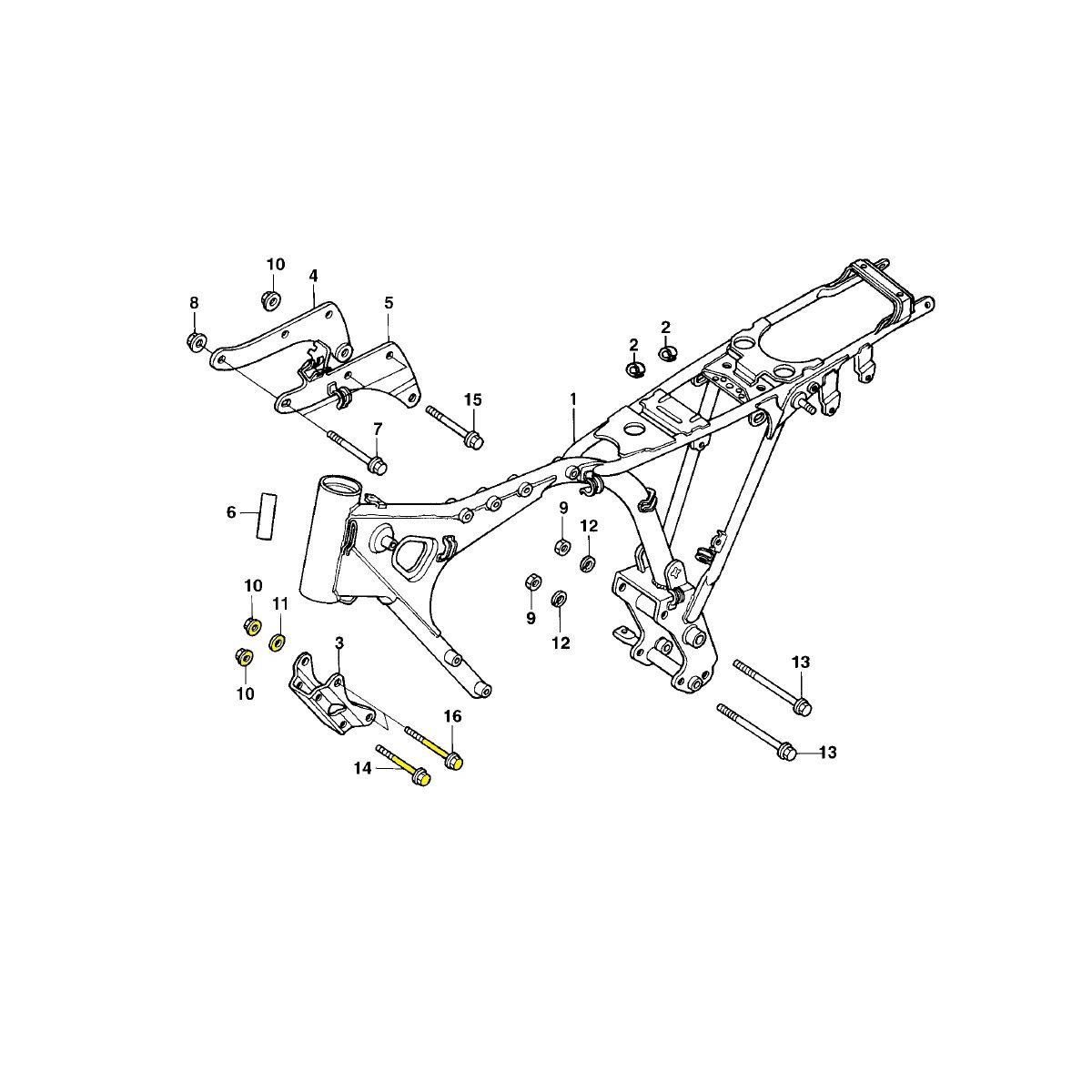 Kit parafusos inox suporte motor DT CG125 1989 a 1999 Titan 1995 a 1999 Today 1995 a 1999 Honda Fixação Peito Chassi - Imagem 2