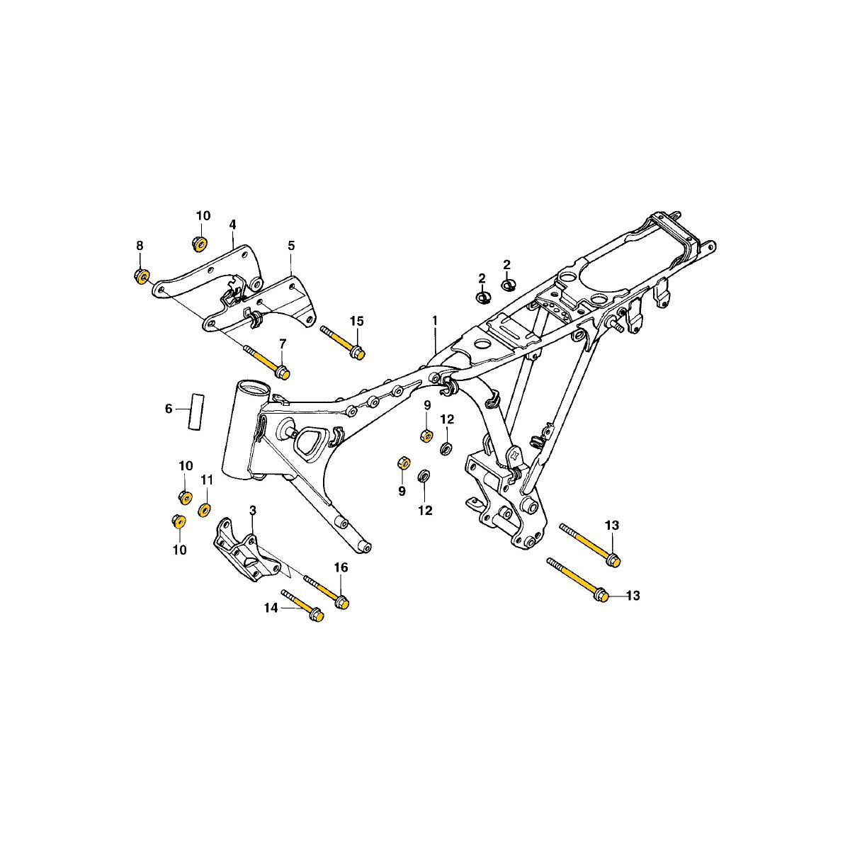 Kit parafusos inox suporte motor CG125 1989 a 1999 Titan 1995 a 1999 Today 1995 a 1999 Honda Fixação motor Chassi - Imagem 2