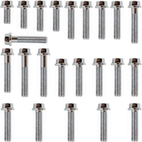 Kit parafusos cromados tampa motor lateral esquerda+direita CBX200 Strada 1993 a 2003 XR200R 1994 a 2003 NX200