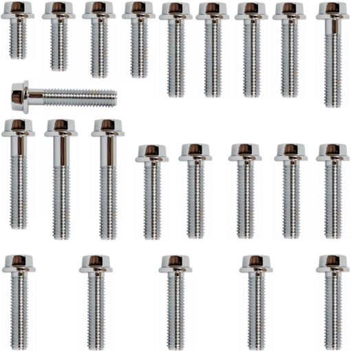 Kit parafusos cromados tampa motor lateral esquerda+direita CBX200 Strada 1993 a 2003 XR200R 1994 a 2003 NX200