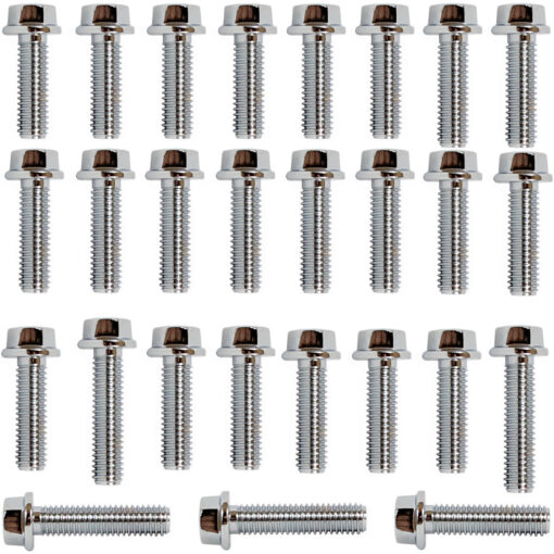 Kit parafusos cromados tampa motor lateral esquerda+direita XLX250R 1984 a 1992