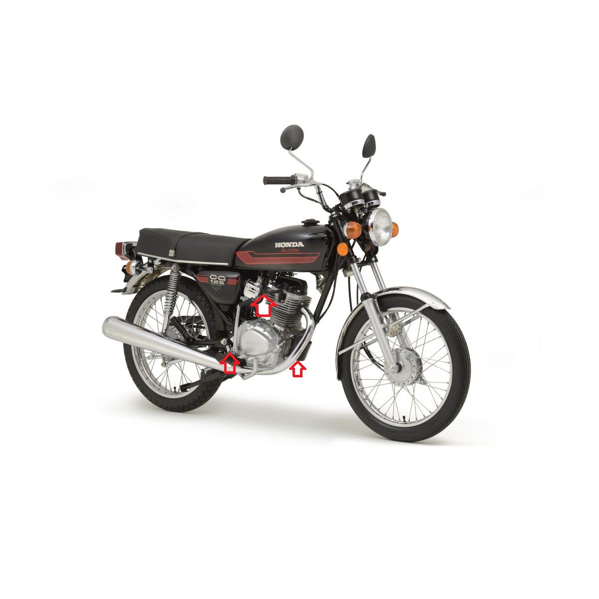 Kit parafusos inox suporte motor CG125 1977 a 1988 ML125 Turuna125 CG Bolinha Honda Fixação motor Chassi - Imagem 3