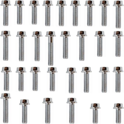 Kit parafusos cromados tampa motor lateral esquerda+direita NX350 Sahara Sahara350 1990 a 1999