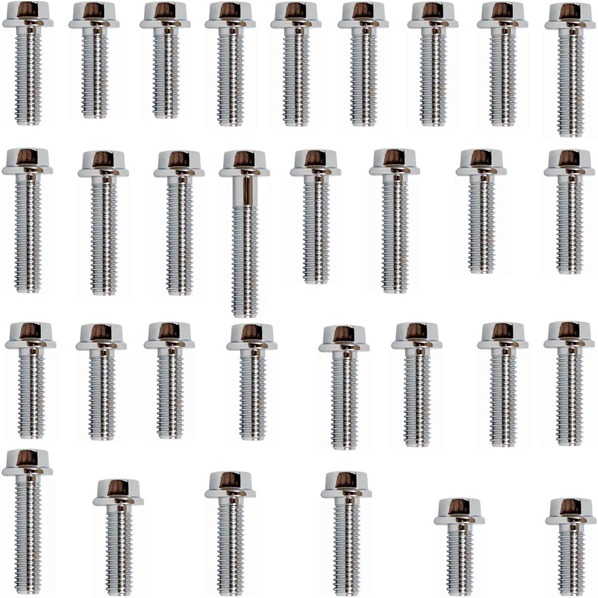Kit parafusos cromados tampa motor lateral esquerda+direita NX350 Sahara Sahara350 1990 a 1999