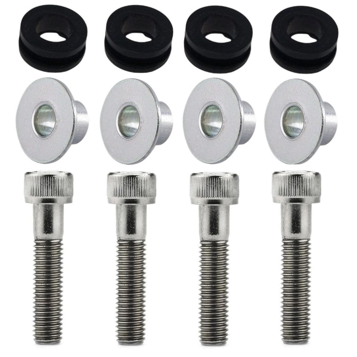 Kit 4 coxim parafusos inox buchas fixação paralama dianteiro CG125 CG150 CG160 Fan Titan CBX250 CB250F Twister CB300
